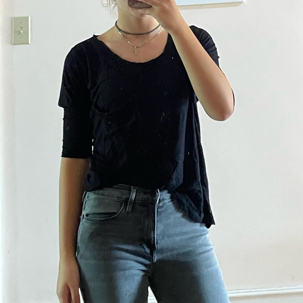 black loose t shirt